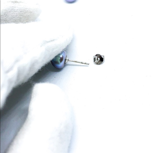 NWOTGray Natural Pearl 925 Sterling Silver Earring - Picture 6 of 6